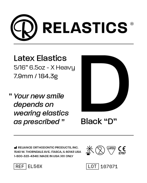 Relastics™ Intraorális gumik, latex, átmérő 5/16" = 7,9 mm